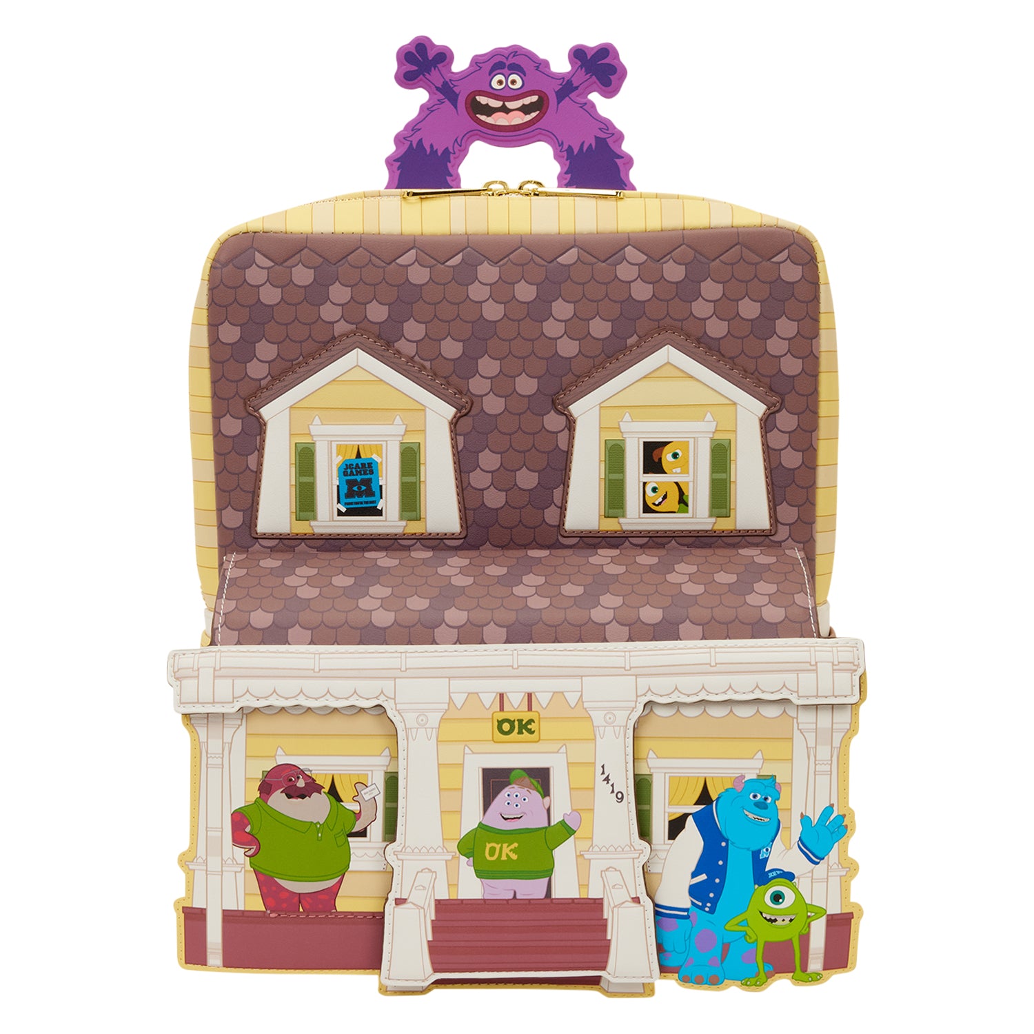 Disney Pixar Monsters University Oozma Kappa House Figural Mini Backpack