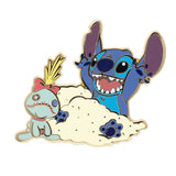 Disney Lilo and Stitch with Scrump on the Beach Collectible Trading Pin