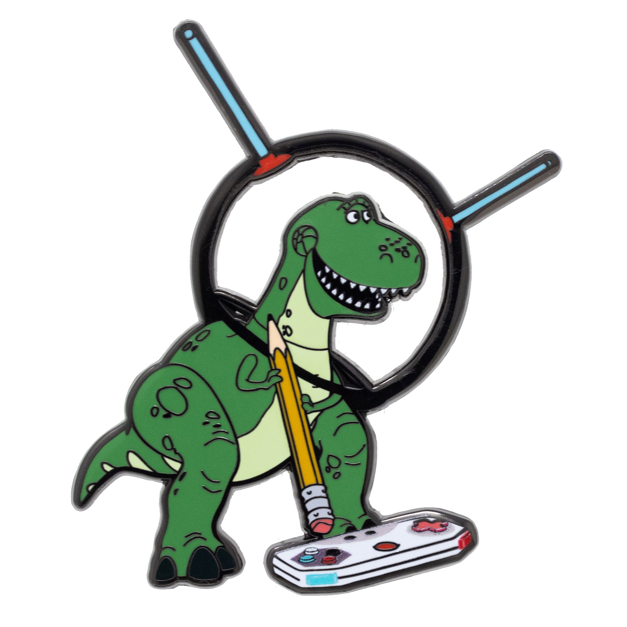 Pixar Toy Story Rex with Gaming Controller Collectible Trading Pin