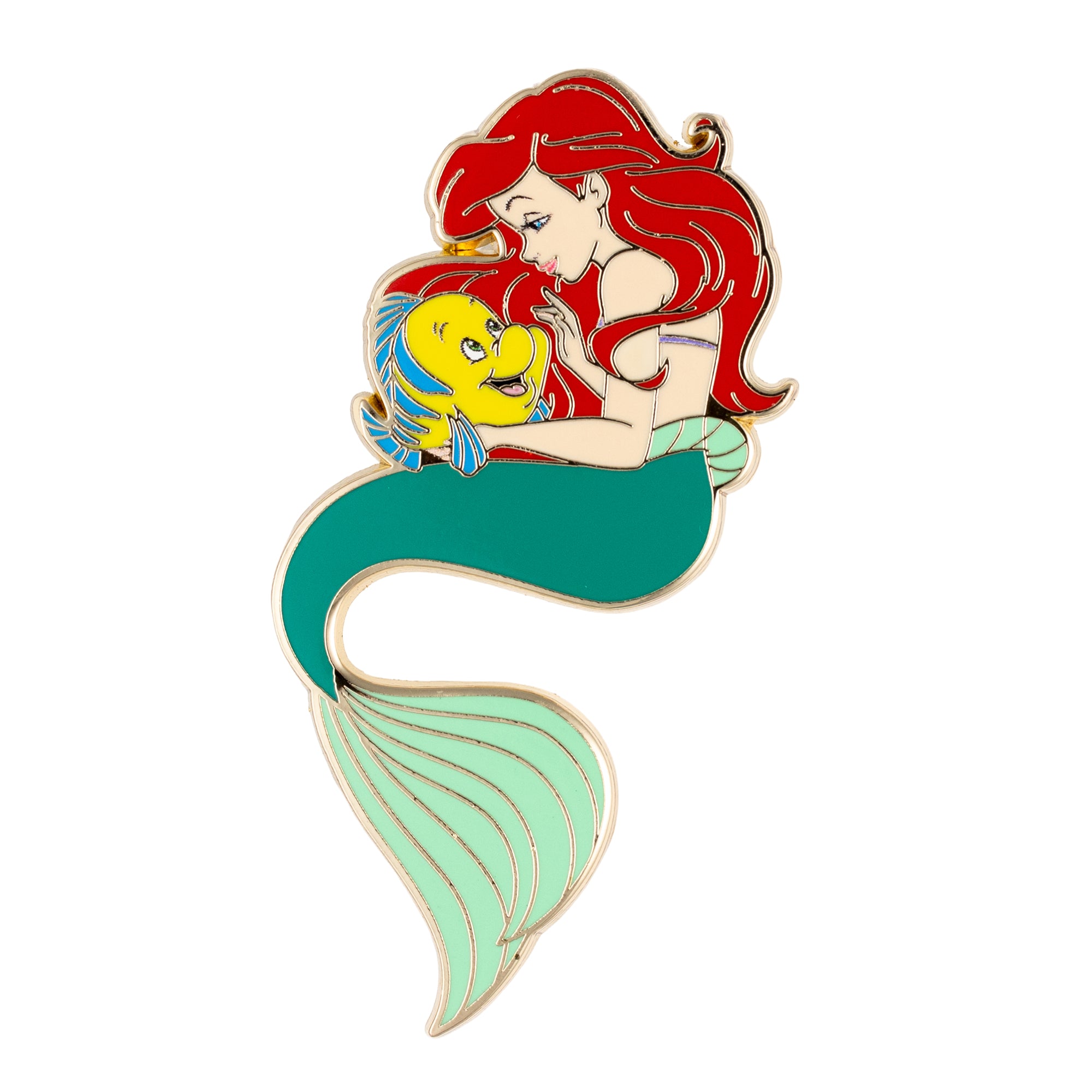 Disney The Little Mermaid Ariel and Flounder Jumbo Collectible Trading Pin