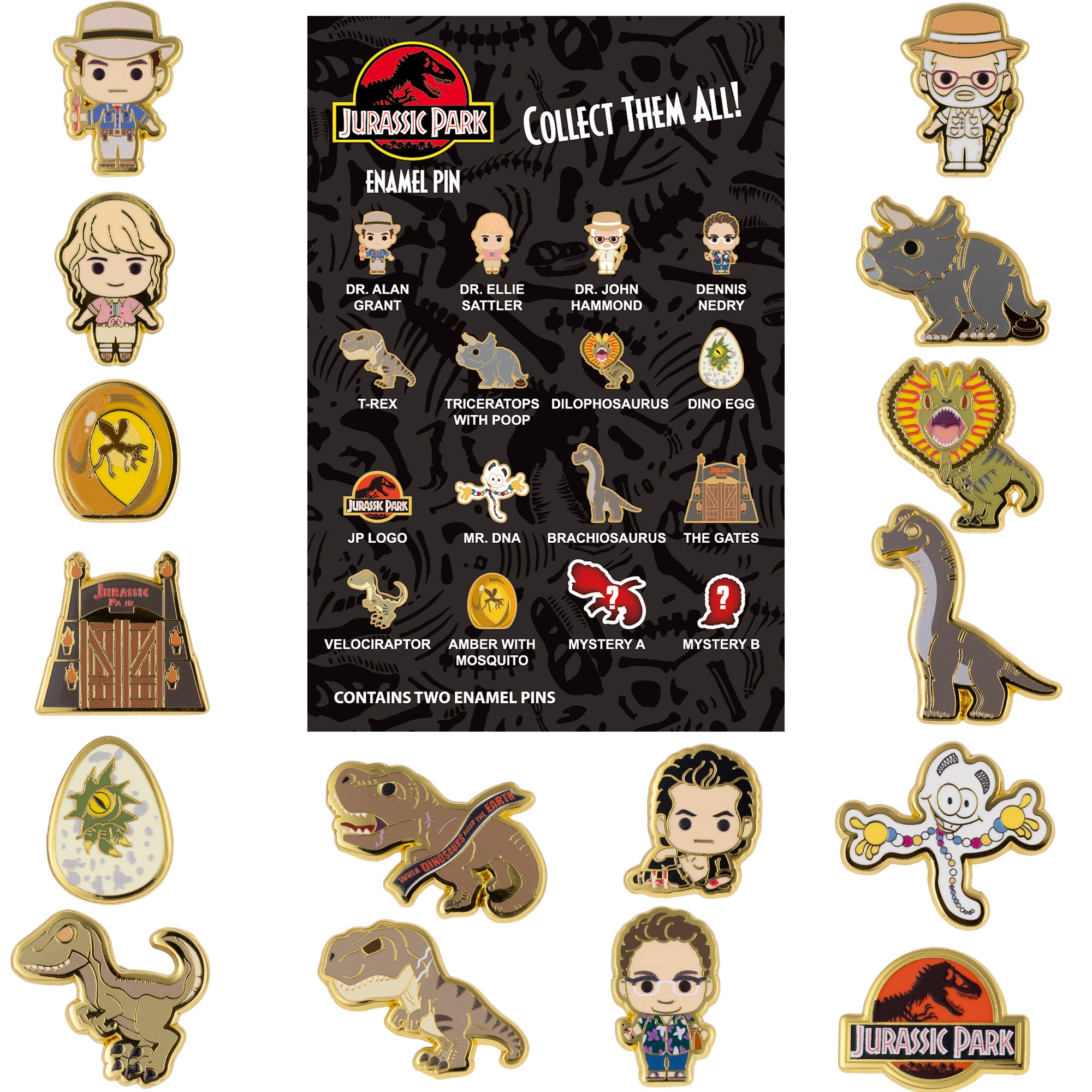 Universal Jurassic Park Series 1 Micro Mystery Collectible Trading Pin