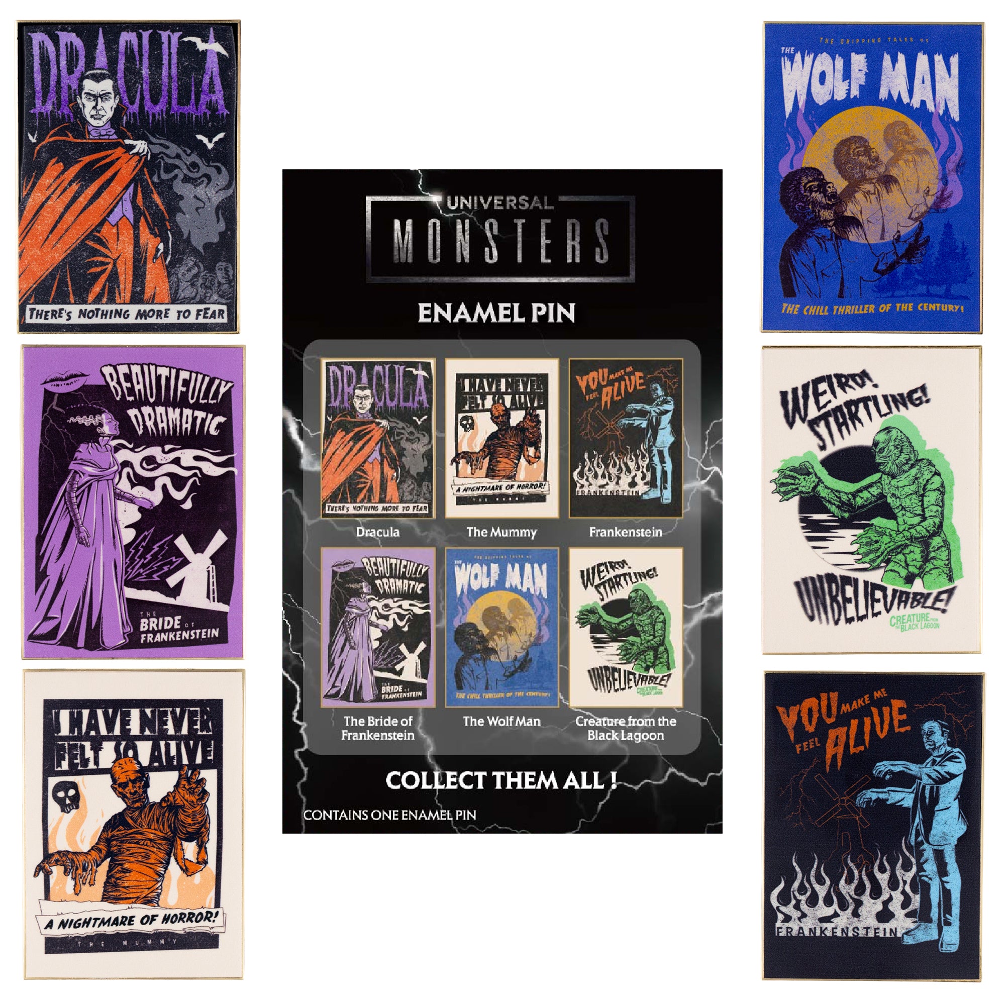 Universal Studios Classic Monsters Posters Jumbo Mystery Collectible Trading Pin