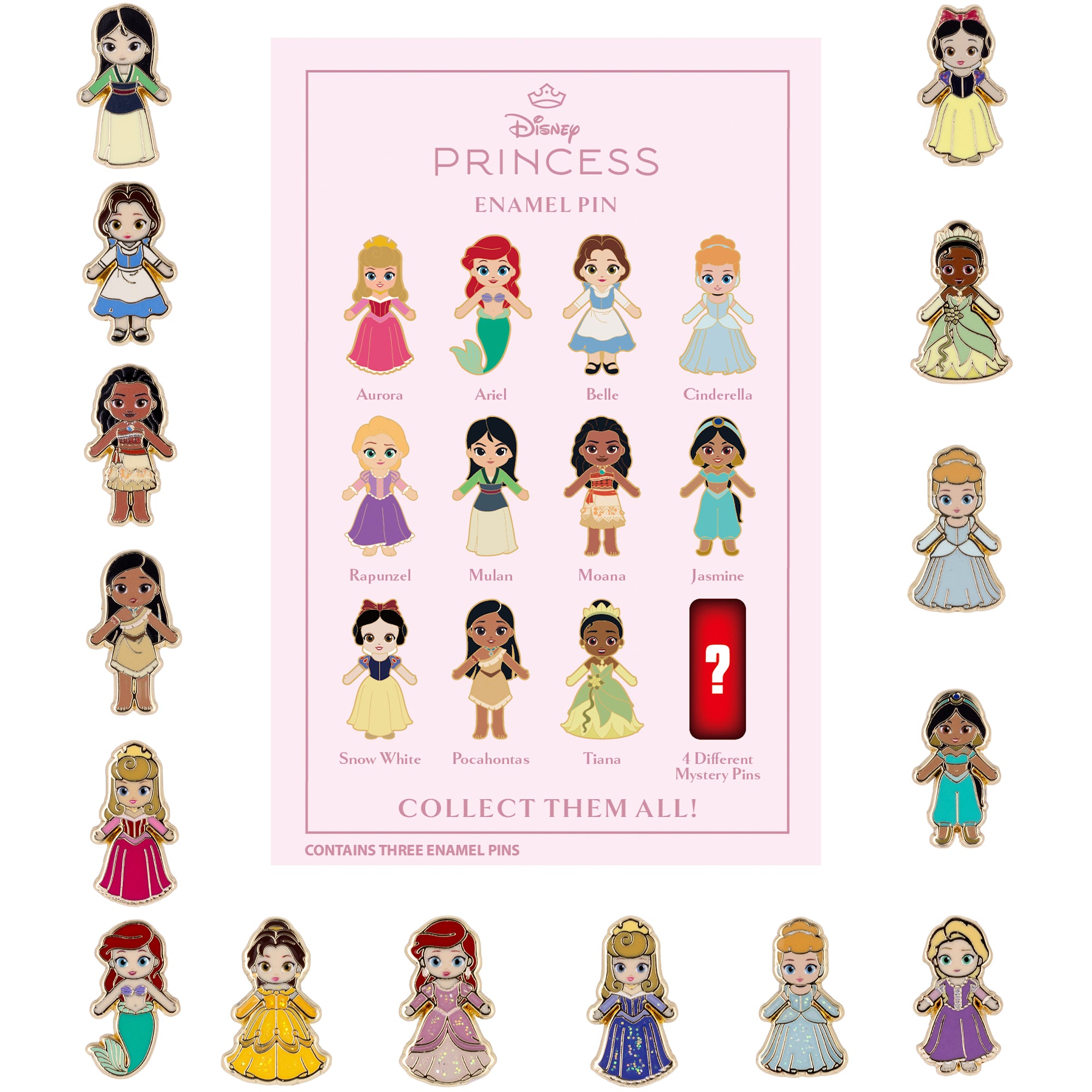Disney Princess Dolls Micro Mystery Collectible Trading Pin