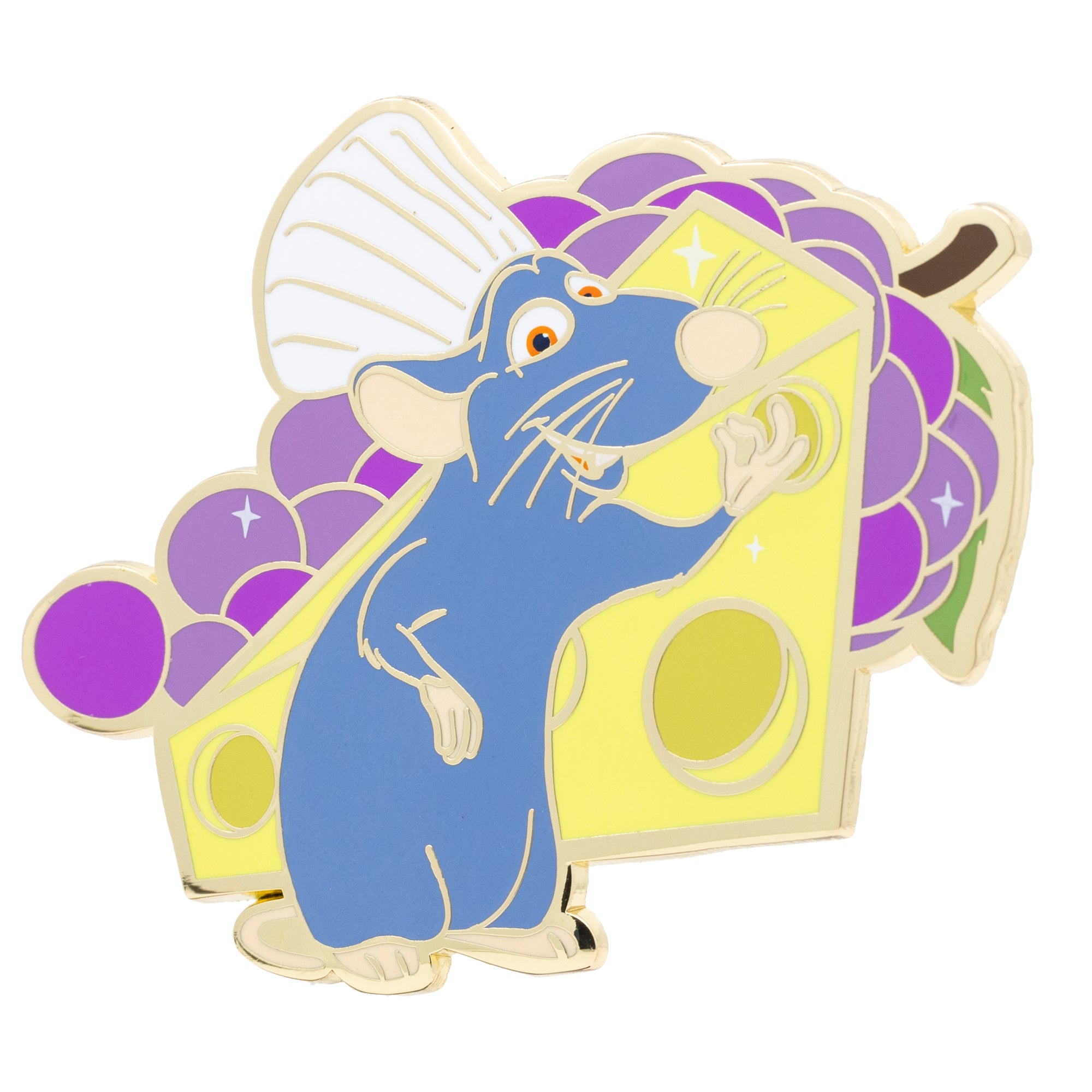 Pixar Ratatouille Remy with Cheese and Grapes Jumbo Collectible Trading Pin