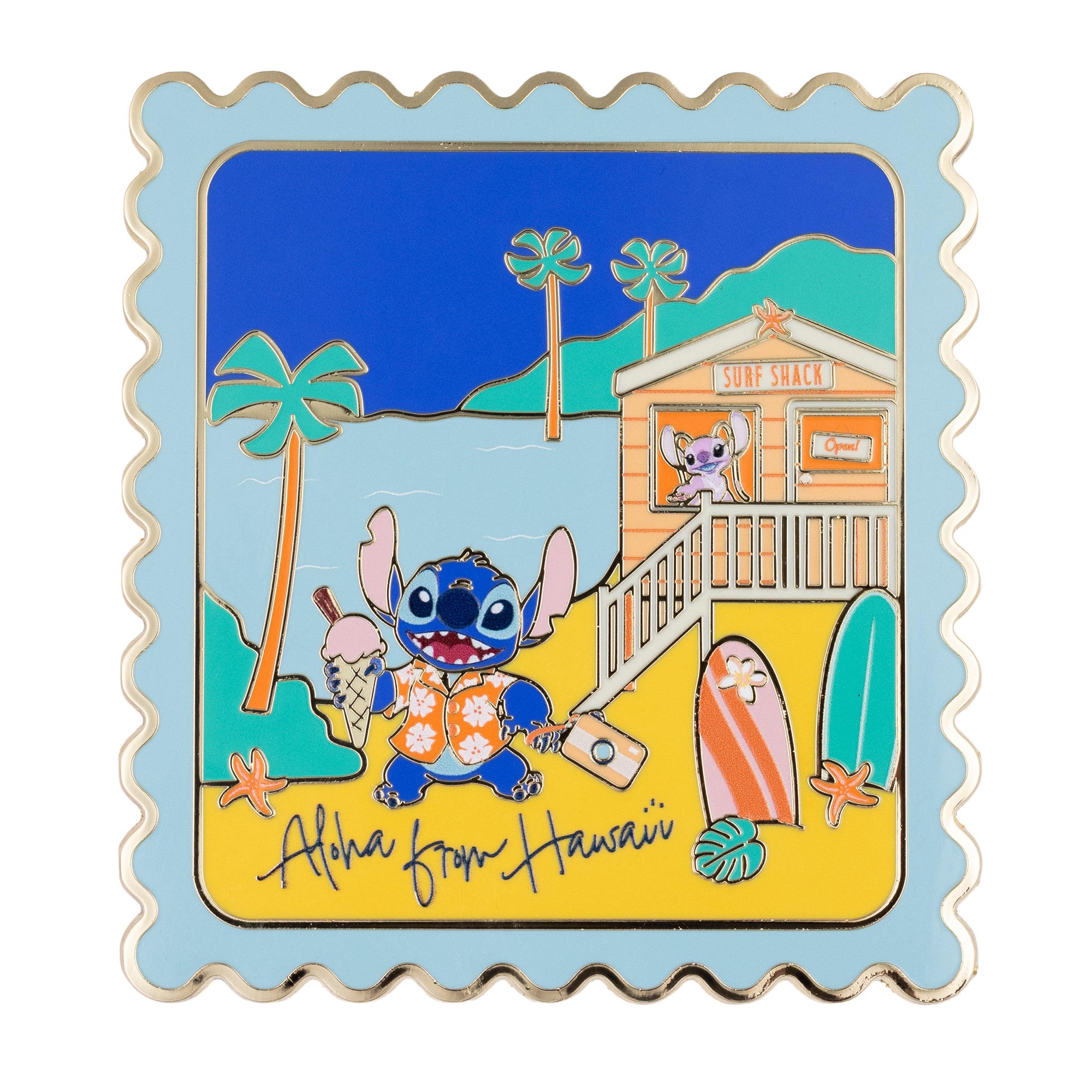 Disney Lilo and Stitch Hawaii Stamp Collectible Jumbo Trading Pin