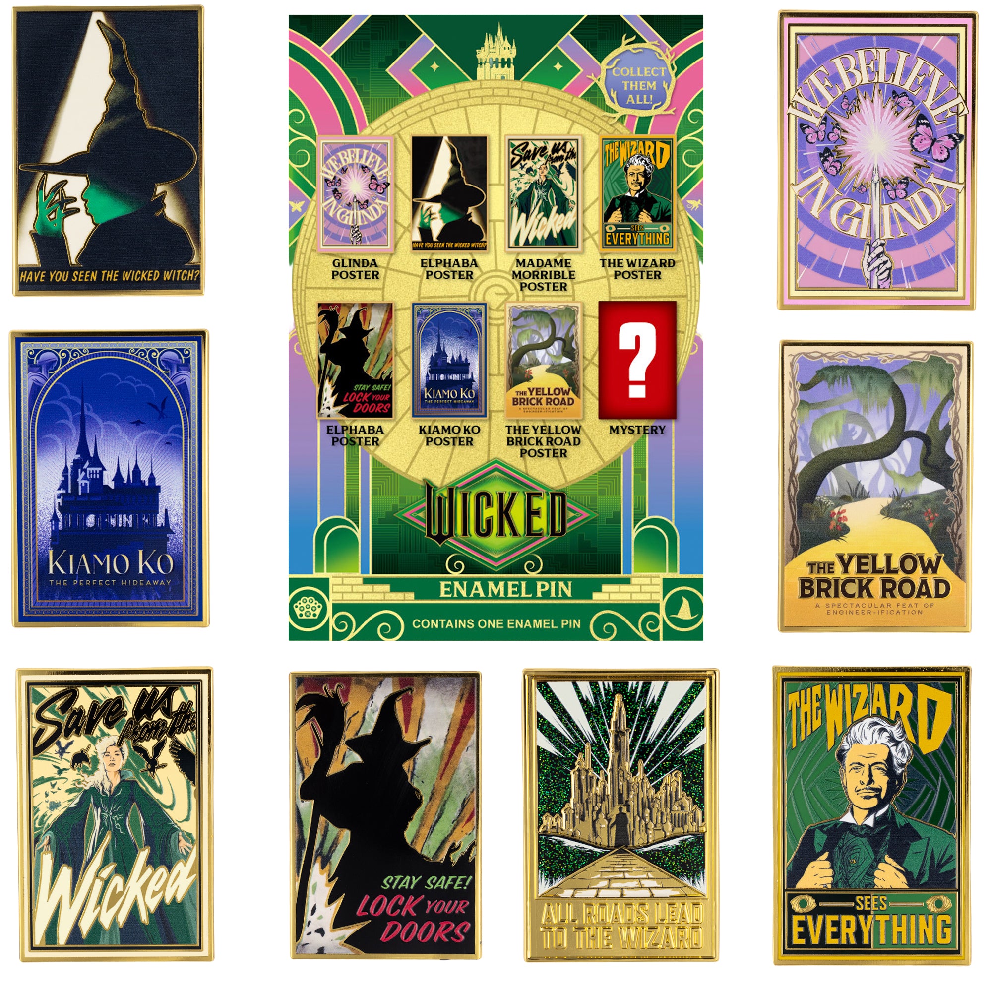 Universal Studios Wicked Movie Posters Mystery Jumbo Collectible Trading Pin
