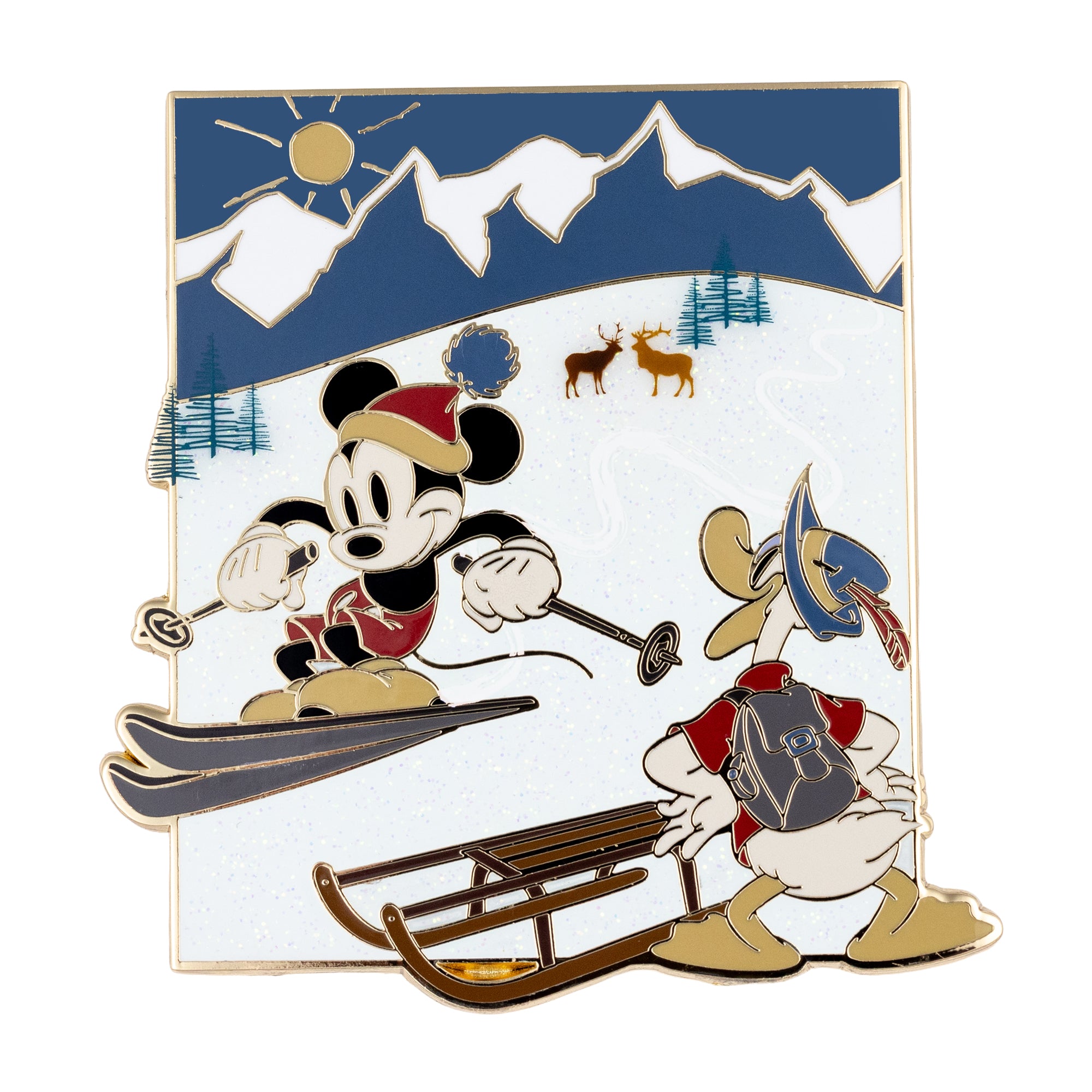 Disney Winter Adventure Mickey and Donald Duck Jumbo Collectible Pin
