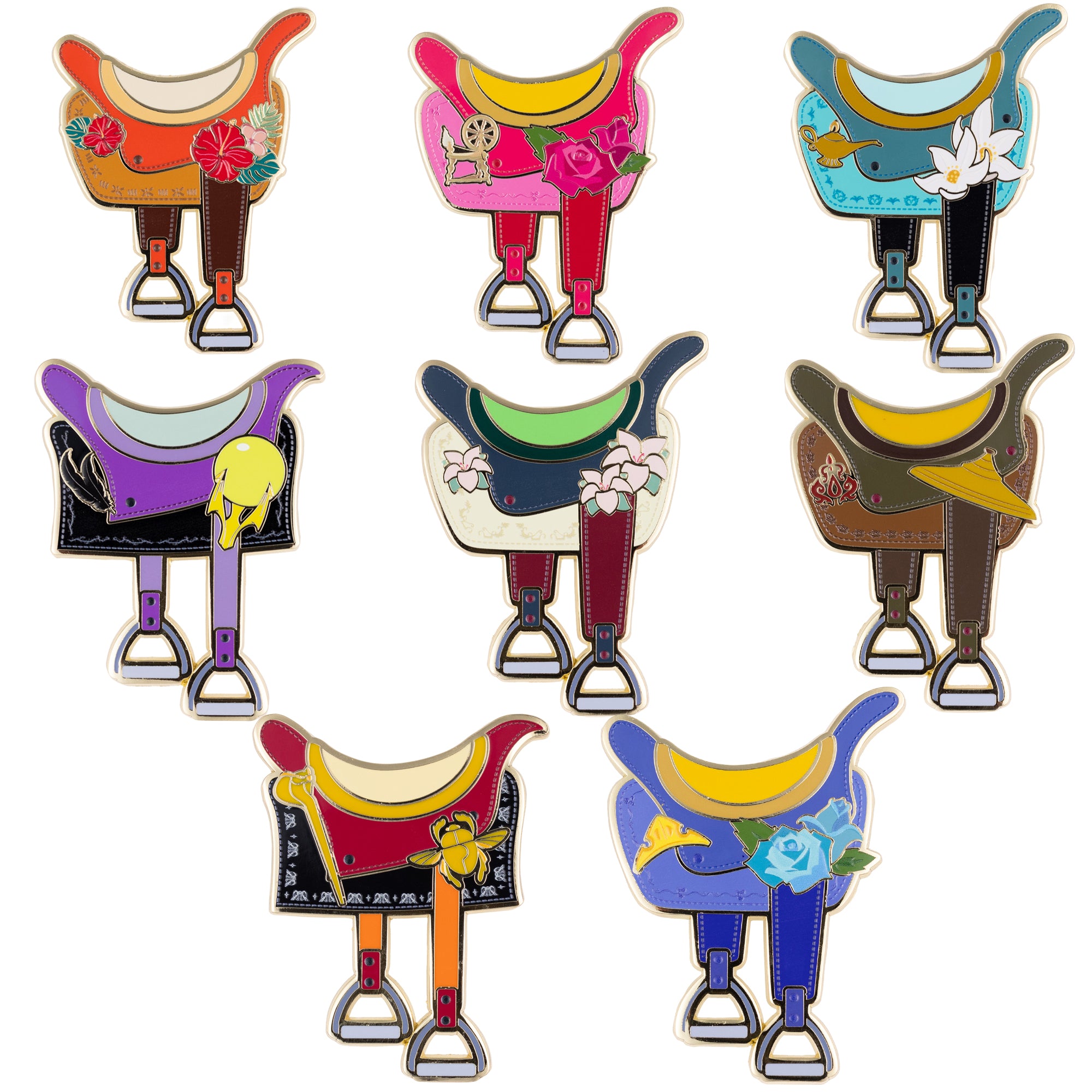 Disney Princess and Villains Horse Saddles Mystery Series 3 Jumbo Collectible Pins